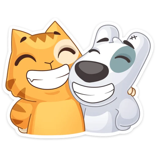 😃 Стикер «Персик и Спотти любят OREO» для Telegram