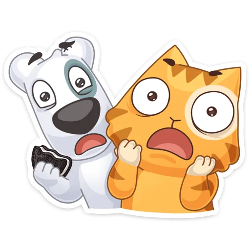 😱 Стикер «Персик и Спотти любят OREO» для Telegram