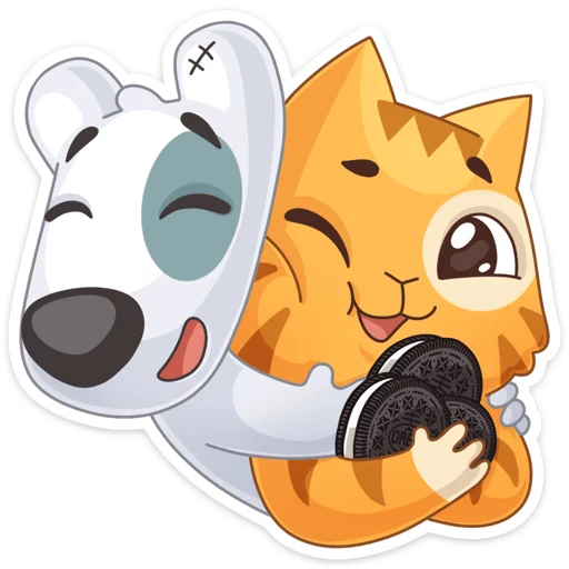 🤗 Стикер «Персик и Спотти любят OREO» для Telegram