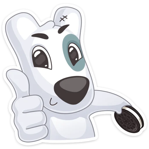 👍 Стикер «Персик и Спотти любят OREO» для Telegram
