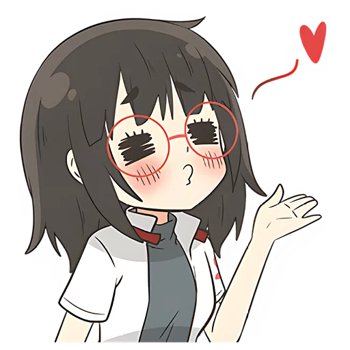 😘 Стикер «Отличница тян» для Telegram