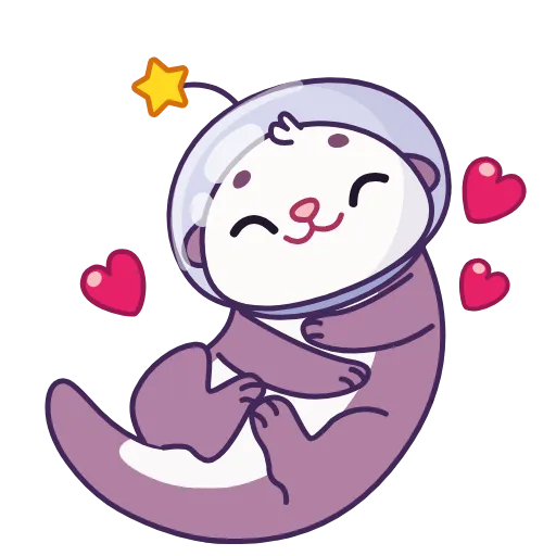🥰 Стикер «Космическая выдра» для Telegram