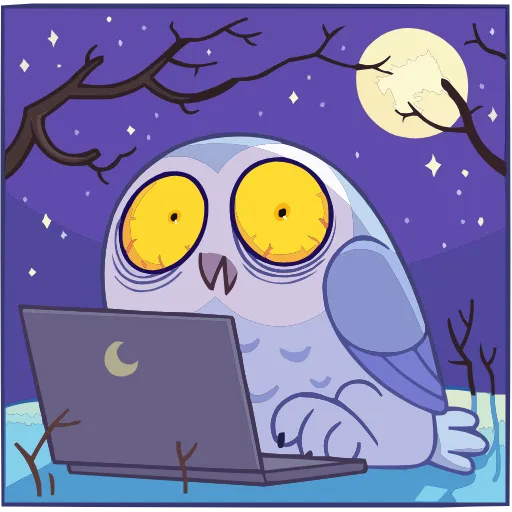 🤩 Эмодзи «Сова Плюша» для Telegram