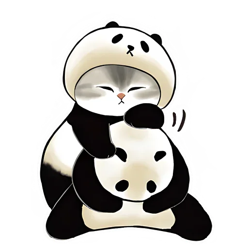 ☺ Стикер «Панда и Котик» для Telegram