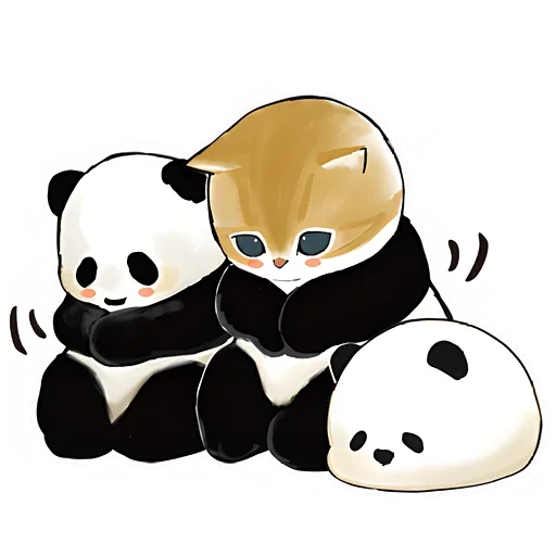 🙏 Стикер «Панда и Котик» для Telegram