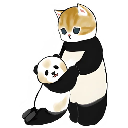 😁 Стикер «Панда и Котик» для Telegram
