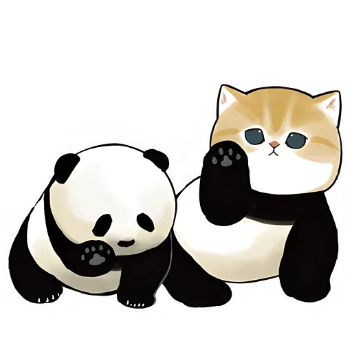 👋 Стикер «Панда и Котик» для Telegram