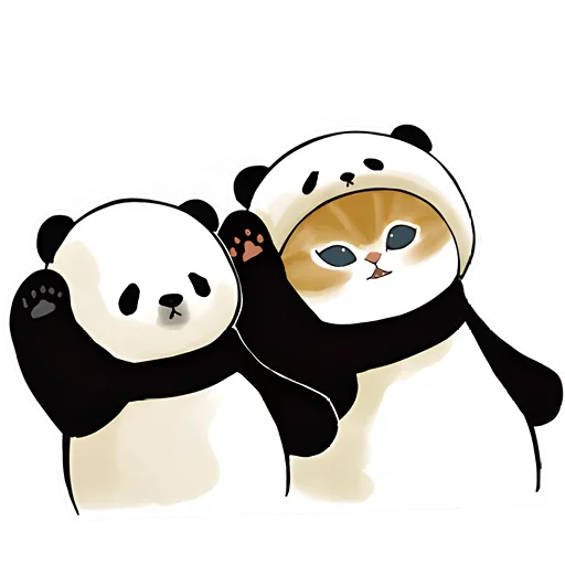 👋 Стикер «Панда и Котик» для Telegram
