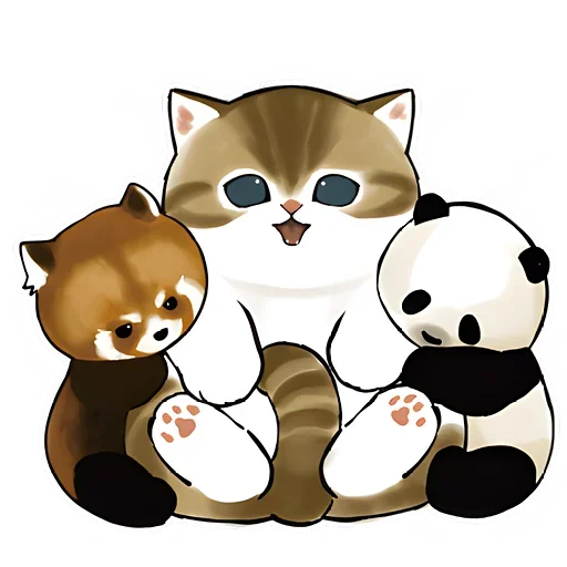 ☺ Стикер «Панда и Котик» для Telegram