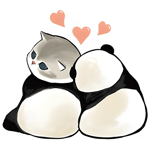 🥰 Стикер «Панда и Котик» для Telegram