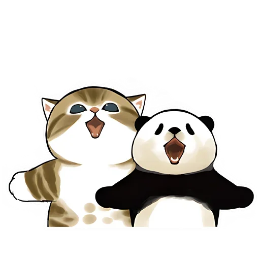 😁 Стикер «Панда и Котик» для Telegram