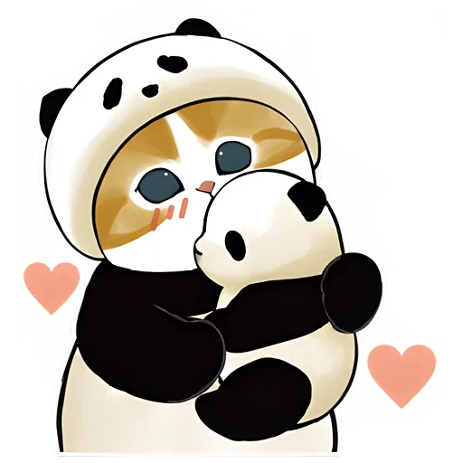 😘 Стикер «Панда и Котик» для Telegram
