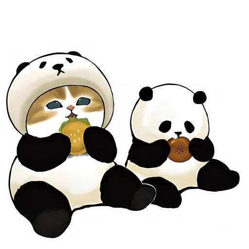 😋 Стикер «Панда и Котик» для Telegram