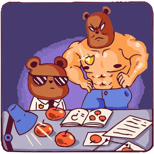 👮‍♂️ Эмодзи «Набор эмоджи «Папа-медведь» из ВК в качестве» для Telegram