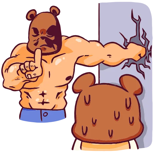 💪 Эмодзи «Папа-медведь» для Telegram