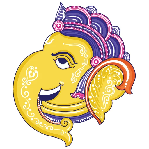 😃 Стикер «Funky Pattachitra Ganesha» для Telegram