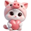 🫶 Эмодзи «Хрюшка котик» для Telegram