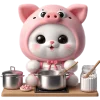 🥘 Эмодзи «Хрюшка котик» для Telegram