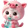 🥛 Эмодзи «Хрюшка котик» для Telegram