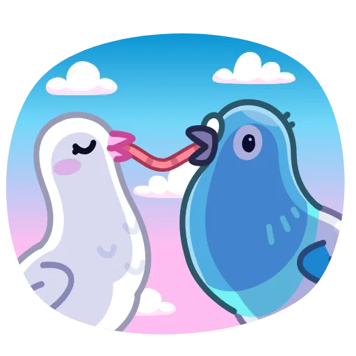 😘 Эмодзи «Pigeons - Гульки анимированные» для Telegram