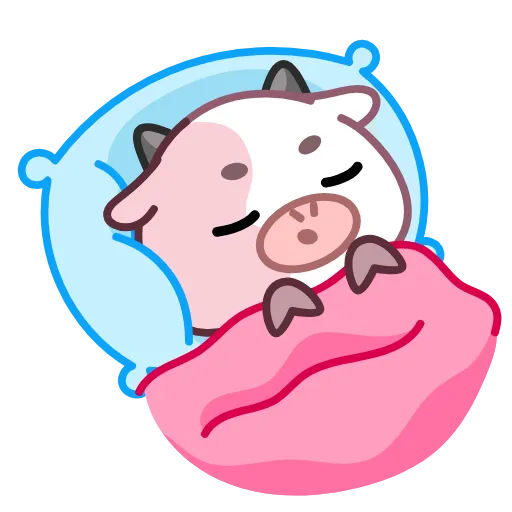 😴 Стикер «Розовая коровка» для Telegram