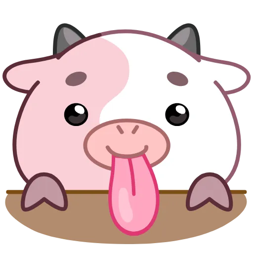 😛 Стикер «Розовая коровка» для Telegram