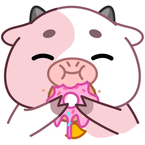 🍩 Стикер «Розовая коровка» для Telegram