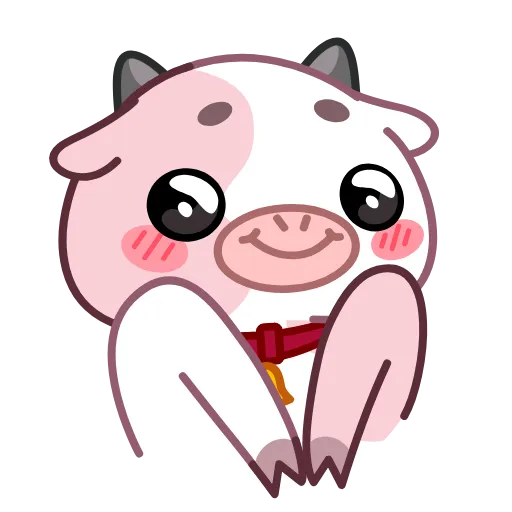 🥺 Стикер «Розовая коровка» для Telegram