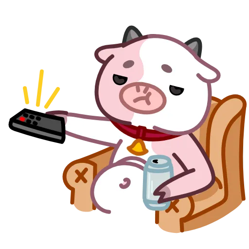 📺 Стикер «Розовая коровка» для Telegram
