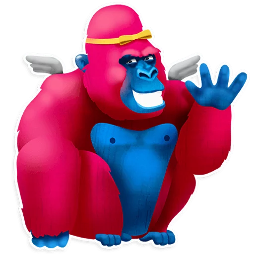 Стикерпак Pink Gorilla для Telegram — скачать
