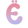 🦄 Эмодзи «Розово-синий градиентом, русские и английские» для Telegram