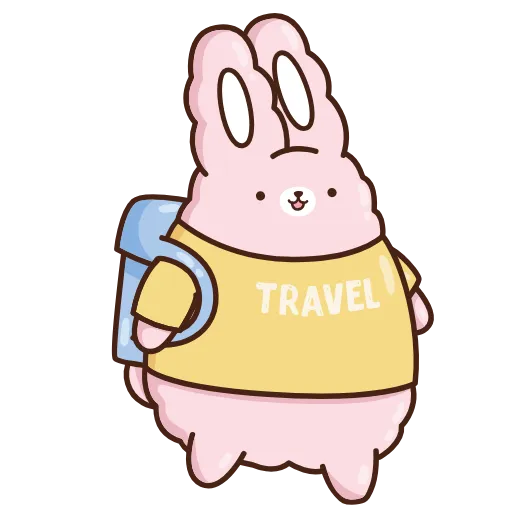 🎒 Эмодзи «Кролик Супчик розовый» для Telegram