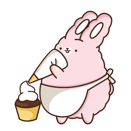 🧁 Эмодзи «Кролик Супчик розовый» для Telegram