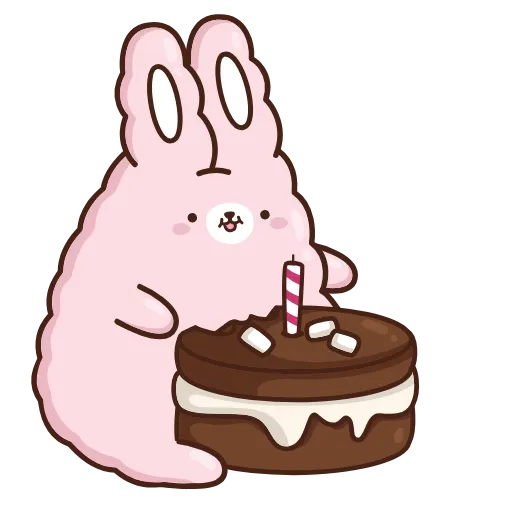 🎂 Эмодзи «Кролик Супчик розовый» для Telegram