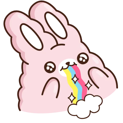🌈 Эмодзи «Кролик Супчик розовый» для Telegram
