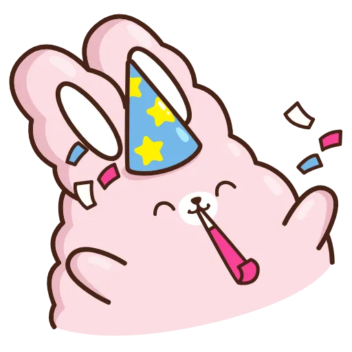 🥳 Эмодзи «Кролик Супчик розовый» для Telegram