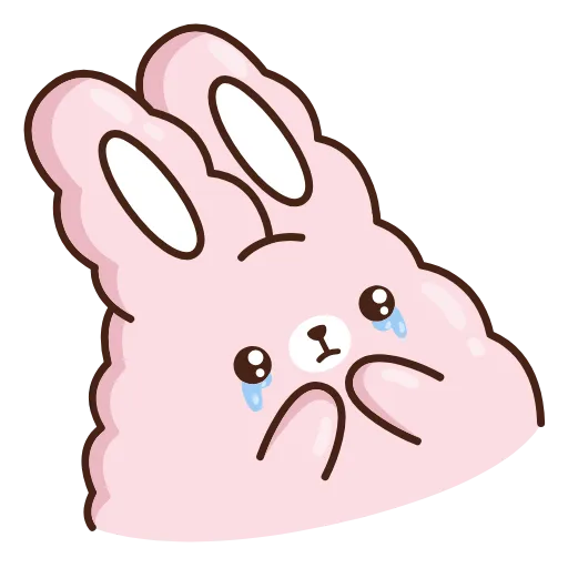 🥺 Стикер «Кролик Супчик розовый» для Telegram