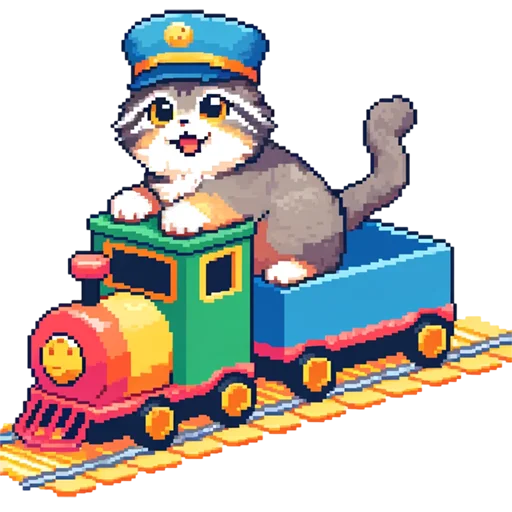 🚂 Стикер «pixel manul» для Telegram