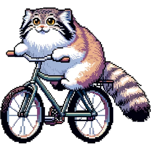 🚲 Стикер «pixel manul» для Telegram