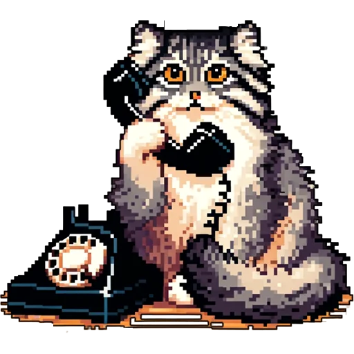 📞 Стикер «pixel manul» для Telegram