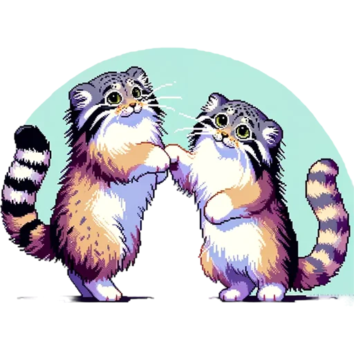 👯‍♀️ Стикер «pixel manul» для Telegram