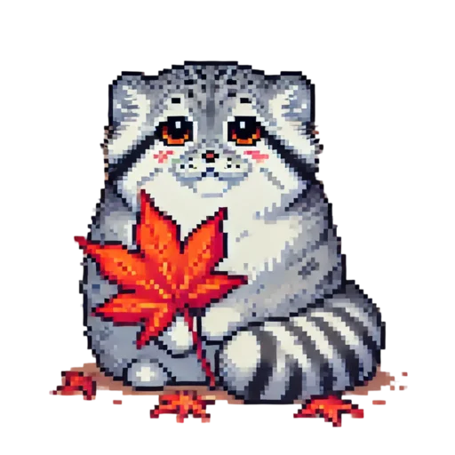 🍁 Стикер «pixel manul» для Telegram