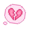 💔 Эмодзи «pixel pink&violet» для Telegram