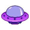 🛸 Эмодзи «pixel pink&violet» для Telegram