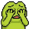 😩 Эмодзи «meme pixel frog» для Telegram