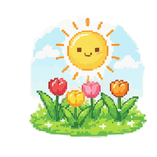 ☀️ Эмодзи «Пиксельная Весна» для Telegram