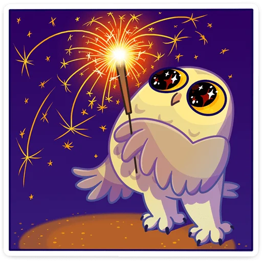 🎆 Стикер «Сова Плюша • Plush Owl» для Telegram