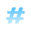 #⃣ Эмодзи «Голубые буквы и иконки» для Telegram