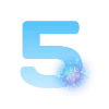 5⃣ Эмодзи «Голубые буквы и иконки» для Telegram