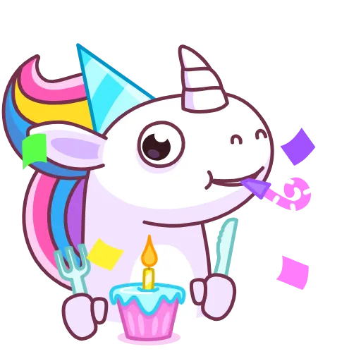 🥳 Эмодзи «Поникорн» для Telegram